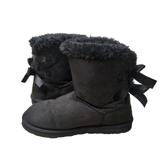 UGG Boots Womens 8 Bailey Bow II Black Suede Pull On Style TX2954 - Picture 5 of 10